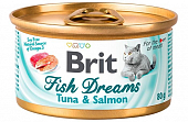 Консервы Brit Fish Dreams Tuna&Salmon для кошек с тунцом и лососем