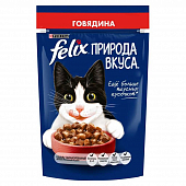 Влажный корм Felix Природа вкуса для взрослых кошек с говядиной в соусе Влажный корм Felix Природа вкуса для взрослых кошек с говядиной в соусе