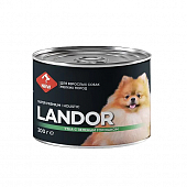 Консервы Landor Dog для собак мелких пород с уткой и зелёным горошком