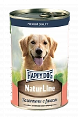 Консервы Happy Dog Natur Line для собак с телятиной и рис 410г