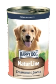 Консервы Happy Dog Natur Line для собак с телятиной и рис 410г