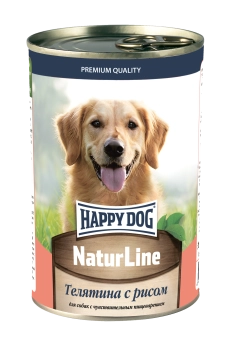 Консервы Happy Dog Natur Line для собак с телятиной и рис 