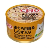 Банки Inaba Chiao Can для кошек с тунцом магуро и мальками ширасу