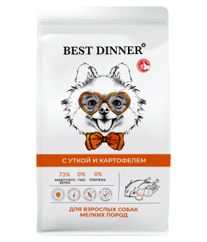 Корм Best Dinner Adult Mini Sensible Duck&Potato для собак мини пород с чувств. пищеварением с уткой