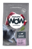 Корм Alphapet WOW Superpremium для взрослых домашних кошек и котов с уткой и...
