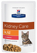 Паучи Hill's Prescription Diet K/D для кошек с лососем. Поддержание здоровья почек