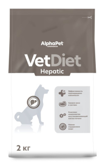 Корм Alphapet Vet Diet Hepatic для собак при заболевании печени