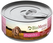 Банки BioMenu puppy для щенков с индейкой