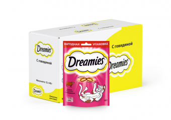 Лакомство Dreamies для кошек с говядиной