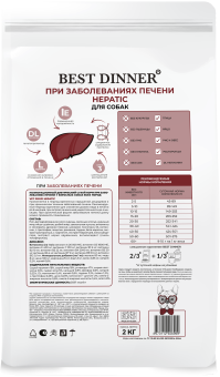 Корм Best Dinner Vet Profi Hepatic при заболеваниях печени для взрослых собак