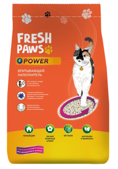 Впитывающий наполнитель Fresh Paws Power для кошачьего туалета