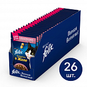 Паучи Felix Sensations для кошек с лососем в желе со вкусом трески Паучи Felix Sensations для кошек с лососем в желе со вкусом трески