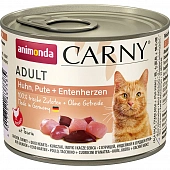 Консервы Animonda Carny Adult для кошек с говядиной, курицей и утиным сердцем Консервы Animonda Carny Adult для кошек с говядиной, курицей и утиным сердцем