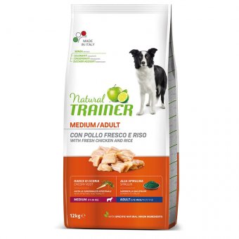 Корм Natural Trainer Adult Dog Medium Chicken&Turkey для собак средних пород с курицей и индейкой с рисом