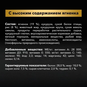 Корм PRO PLAN для собак крупных пород с атлетическим телосложением с чувствит. пищ. с высоким содержанием ягненка