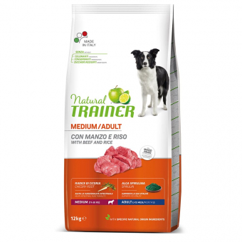 Корм Natural Trainer Adult Dog Medium Beef для собак средних пород с говядиной и рисом