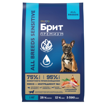 Корм Brit Premium Dog Sensitive для собак для чувствительного пищеварения с индейкой