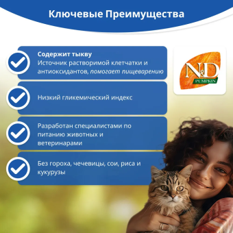 Корм Farmina N&D Adult Grain Free Neutered беззерновой для стерилизованных кошек с ягнёнком, черникой и тыквой
