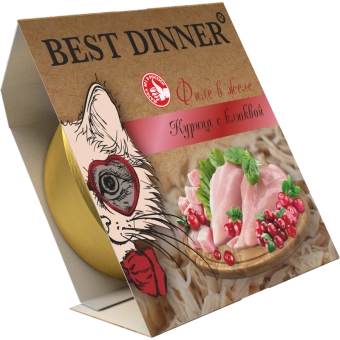Ламистеры Best Dinner Holistic для стерилизованных кошек мясные волокна в желе с курицей и клюквой