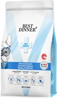 Сухой корм Best Dinner Vet Profi Renal/Cardiac для собак при острой или хронической болезни почек и заболевания сердца
