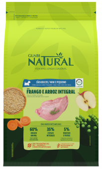 Корм Guabi Natural Dog Adult для взрослых собак мелких пород с цыплёнком и коричневым рисом