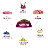 Корм Award для щенков от 1 месяца, беременных и кормящих сук всех пород с ягненком и...