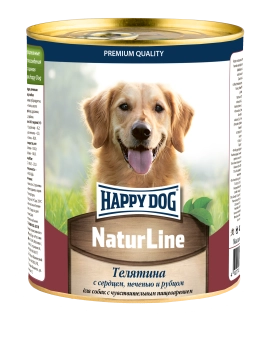 Консервы Happy Dog Natur Line для собак с телятиной, печенью, сердцем и рубцом 