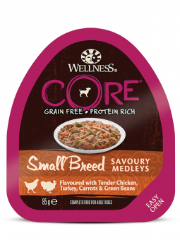 Ламистеры Wellness Core Small Breed для собак мини пород из курицы с индейкой, морковью и зеленой фасолью