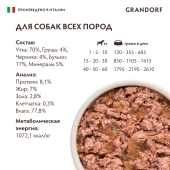 Консервы Grandorf для взрослых собак всех пород монопротеиновый паштет из утки с...