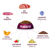 Сухой Корм Award для щенков от 1 месяца крупных пород с курицей и индейкой с тыквой и шиповником