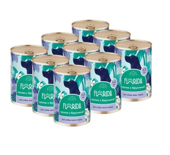Консервы Florida для собак с кроликом и брусникой