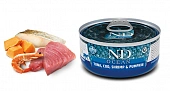 Консервы Farmina N&D Cat Ocean Tuno, Cod, Shrimp & Pumpkin для кошек с тунцом, треской с креветками и тыквой Консервы Farmina N&D Cat Ocean Tuno, Cod, Shrimp & Pumpkin для кошек с тунцом, треской с креветками и тыквой