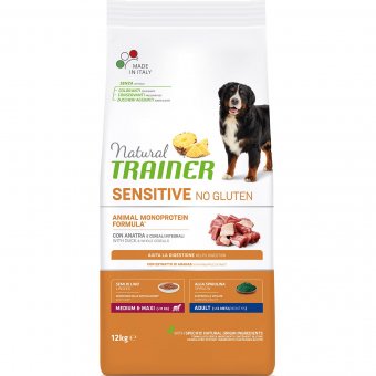 Корм Natural Trainer Sensitive Plus Adult Duck для взрослых собак средних и крупных пород с уткой (Без глютена)