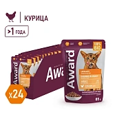 Паучи Award Urinary для профилактики МКБ у взрослых кошек кусочки в соусе с курицей Паучи Award Urinary для профилактики МКБ у взрослых кошек кусочки в соусе с курицей