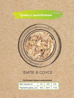 Влажный корм BEST DINNER для стерилизованных кошек Holistic тунец с цыпленком в соусе