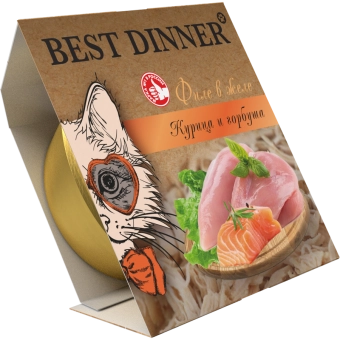 Ламистеры Best Dinner Holistic для стерилизованных кошек мясные волокна в желе с курицей и горбушей