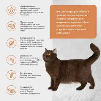 Корм Brit Care Cat Sterilised Weight Control для для стерилизованных кошек с морской рыбой и индейкой для контроля веса