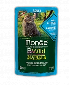 Паучи Monge BWild Grain Free для кошек с анчоусами и овощами беззерновые