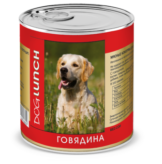 Банки Dog Lunch для собак с говядиной в желе