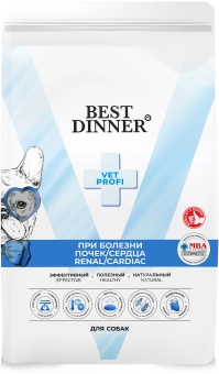 Сухой корм Best Dinner Vet Profi Renal/Cardiac для собак при острой или хронической болезни почек и заболевания сердца