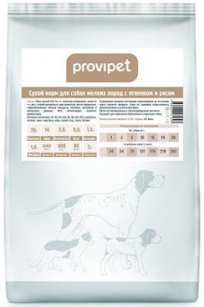 Корм Provipet для взрослых собак мелких пород с ягнёнком и рисом