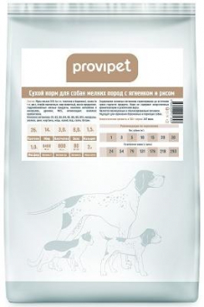 Корм Provipet для взрослых собак мелких пород с ягнёнком и рисом