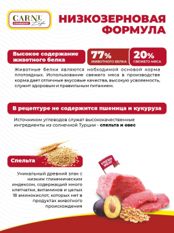 Корм Carni Adult для кошек с говядиной, черносливом и клюквой