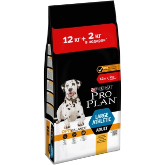 Корм Pro Plan Optibalance Athletic для взрослых собак крупных пород атлетического телосложения с курицей ПРОМОПАК