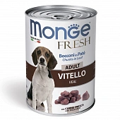 Банка Monge Dog Fresh Chunks in Loaf для собак мясной рулет из телятины Банка Monge Dog Fresh Chunks in Loaf для собак мясной рулет из телятины