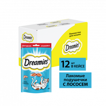 Лакомство Dreamies для кошек с лососем