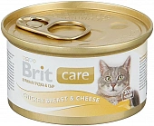 Консервы Brit Care Chicken Breast&Cheese для кошек с куриной грудкой и сыром Консервы Brit Care Chicken Breast&Cheese для кошек с куриной грудкой и сыром