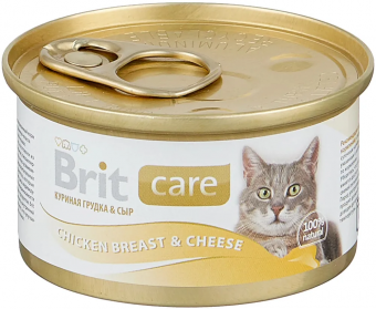 Консервы Brit Care Chicken Breast&Cheese для кошек с куриной грудкой и сыром