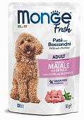 Паучи Monge Dog Fresh для взрослых собак паштет с кусочками свинины и овощами
