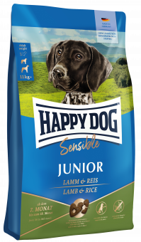 Корм Happy Dog Junior Lamb & Rice для щенков юниоров всех пород отм 7 месяцев с ягненком и рисом